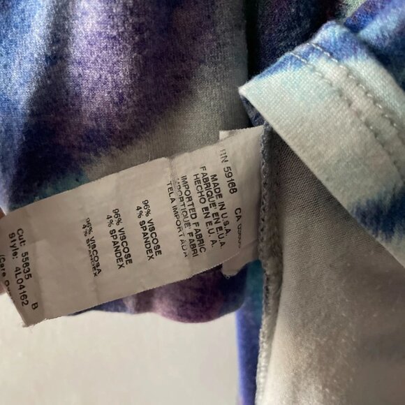 Karen Kane Womens Multicolor Asymmetrical Hem Tie Dye Tunic Blouse Top Size XL - Picture 4 of 9